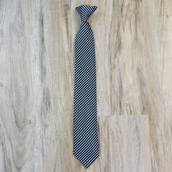 Cherokee Other - 💜Black Striped Pre-Tied Clip-on Tie Youth Large 12/14